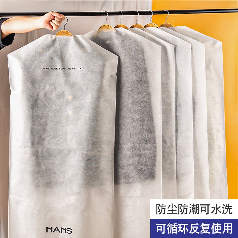 Non-Woven Suit Coat Dust Cover Clothes Dust Bag Washable Storage Bag Printable Logo Wardrobe Hanging Cover - Image 3